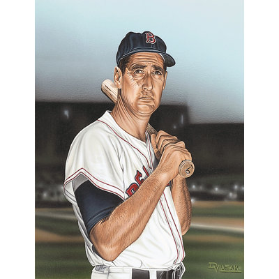 "Ted Williams" par Darryl Vlasak, reproduction d'art sur toile tendue