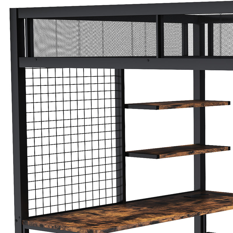 Lit mezzanine double élégant avec un design épuré et un attrait moderne pour tout cadre d'ancrage mural basculant en métal massif