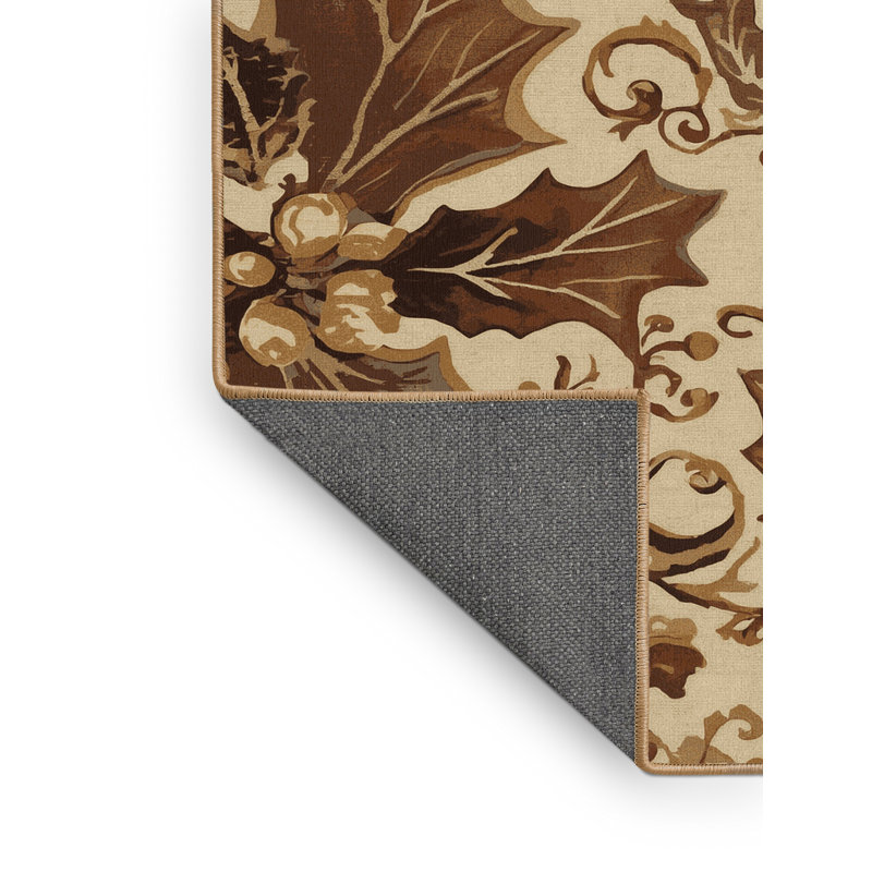 Tapis brun moelleux moelleux et moelleux classique Durso Holly - reliure brun clair, 2 x 3