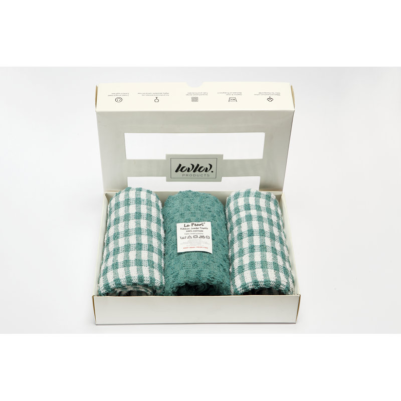 Cotton Jacquard Tea Towel Kitchen Towel, Teal