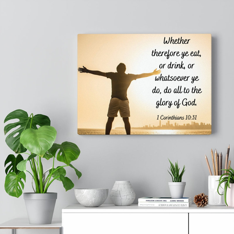 Glory Of God 1 Corinthians 10:31 - Wrapped Canvas Print, 28cm H x 36cm W