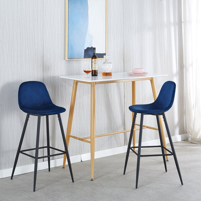 Velvet Bar & Counter Stool, Blue