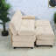 Canapés profonds à assise profonde, canapé beige moderne à structure en bois pour la famille