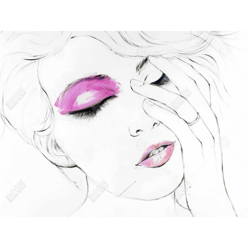 Pink Makeup Bathroom Figurative Framed Canvas | Home Decor