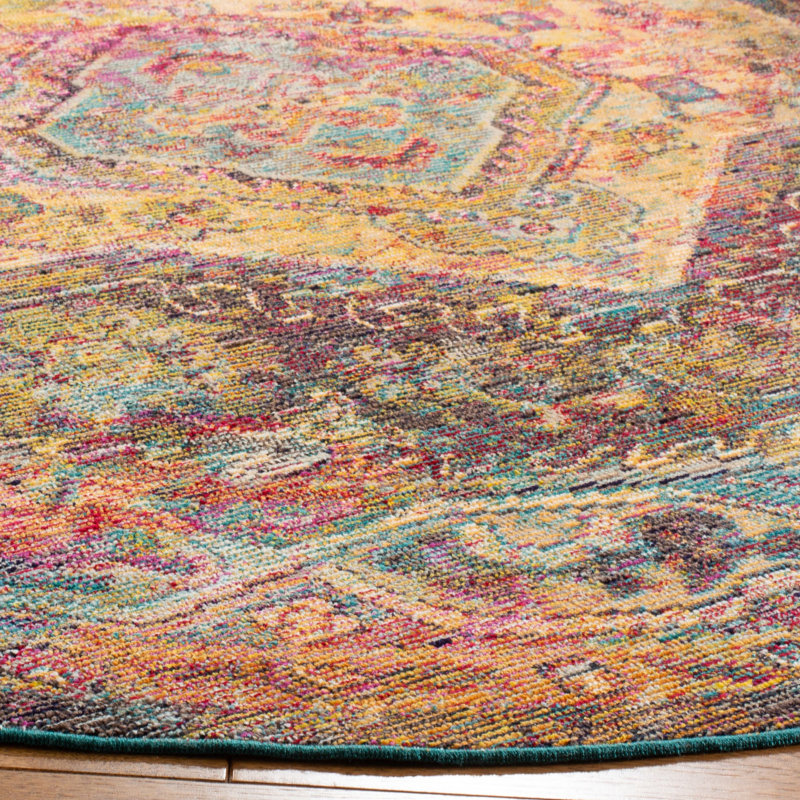 Florrie Crystal Performance Oriental Rug, Round 7'