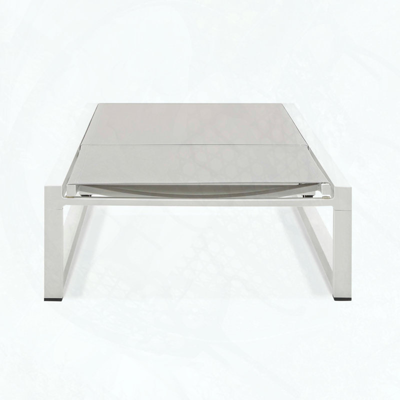 5-Position Adjustable Aluminum Chaise Lounge with PVC-coated polyester Mesh, 400lbs Capacity