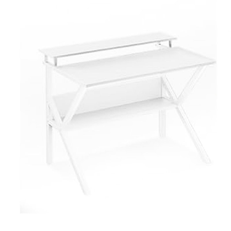 Color Metal Base Computer Desk, White, White