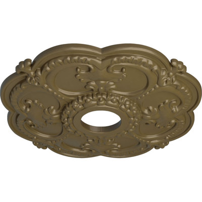 Endurathane Rotherham Ceiling Medallion, 18"OD x 3 1/2"ID x 1 1/2"P (Fits Canopies up to 3 1/2"), Hand-Painted Mississippi Mud Finish