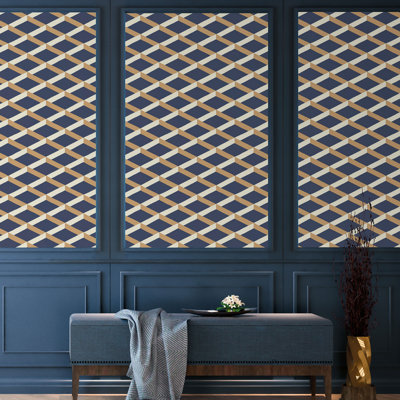 Luxe Shadow Trellis Wallpaper