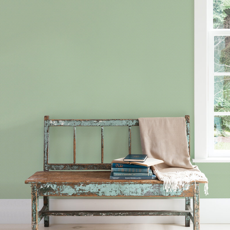 Hughlene 10m x 53cm Matte Wallpaper Roll, Emerald Green