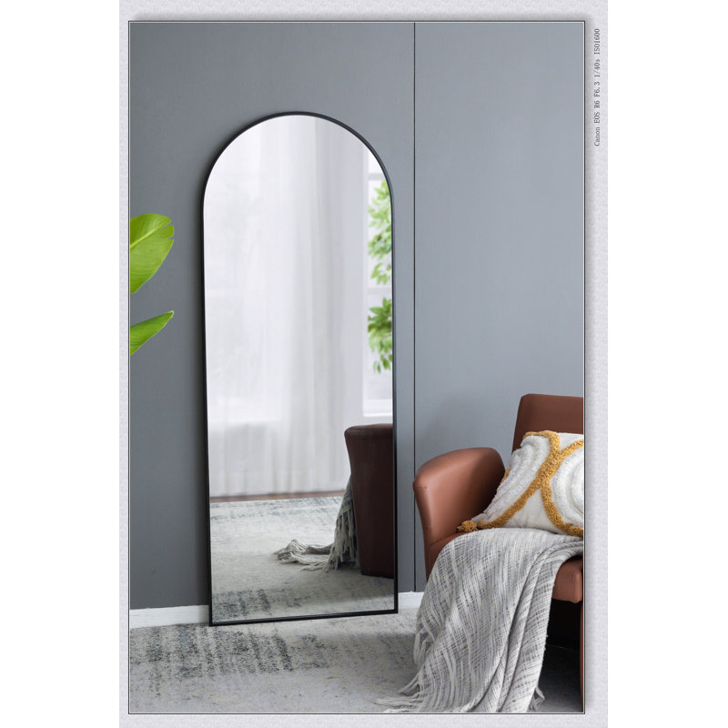 28x1x74" Celine Black Arch Body Mirror