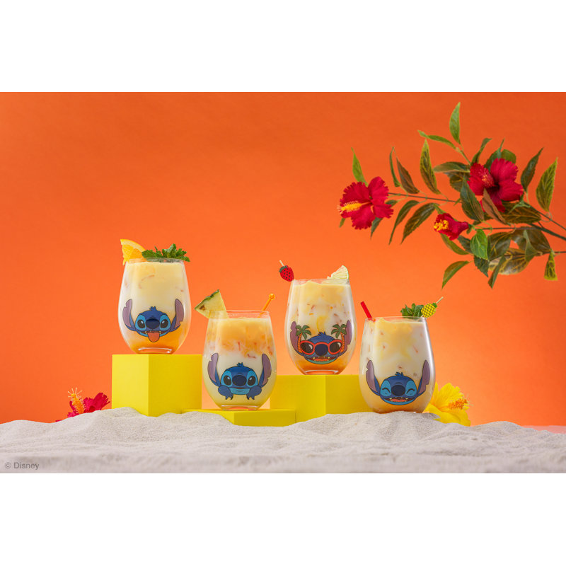 Lilo & Stitch Silly Sips Stemless Glass, 19oz set of 4