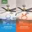  Ventilateur de plafond à 6 pales de 52 po avec lumières et télécommande Donatella-83665631
