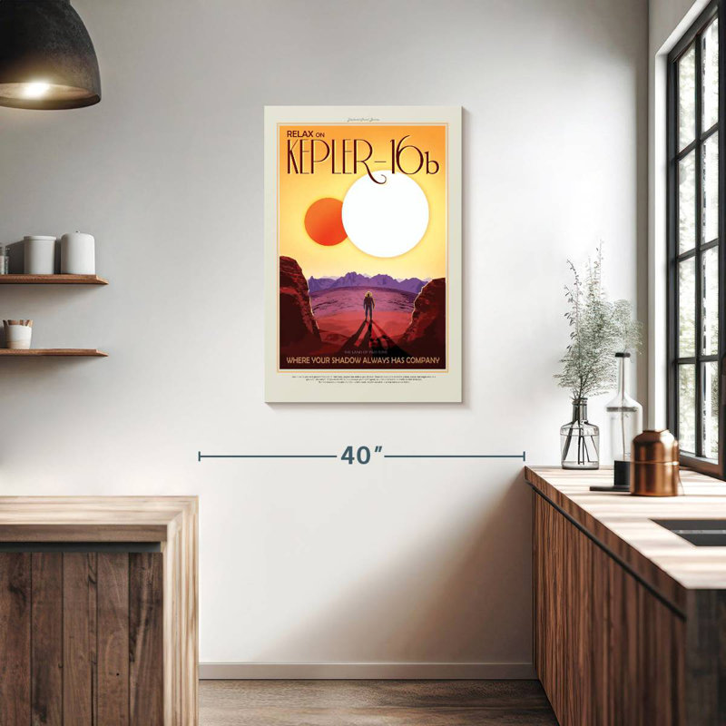 Oberle Retro Kepler 16B Print, 36" H x 24" W