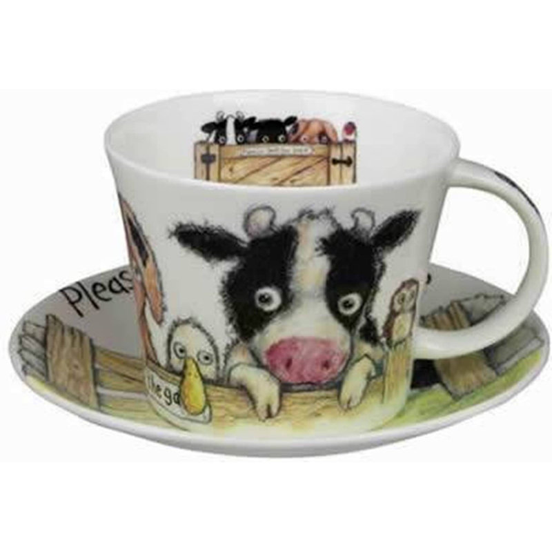 Ensemble de 2 soucoupes en porcelaine osseuse 2 pièces veuillez arrêter le portail. tasse à thé Southall