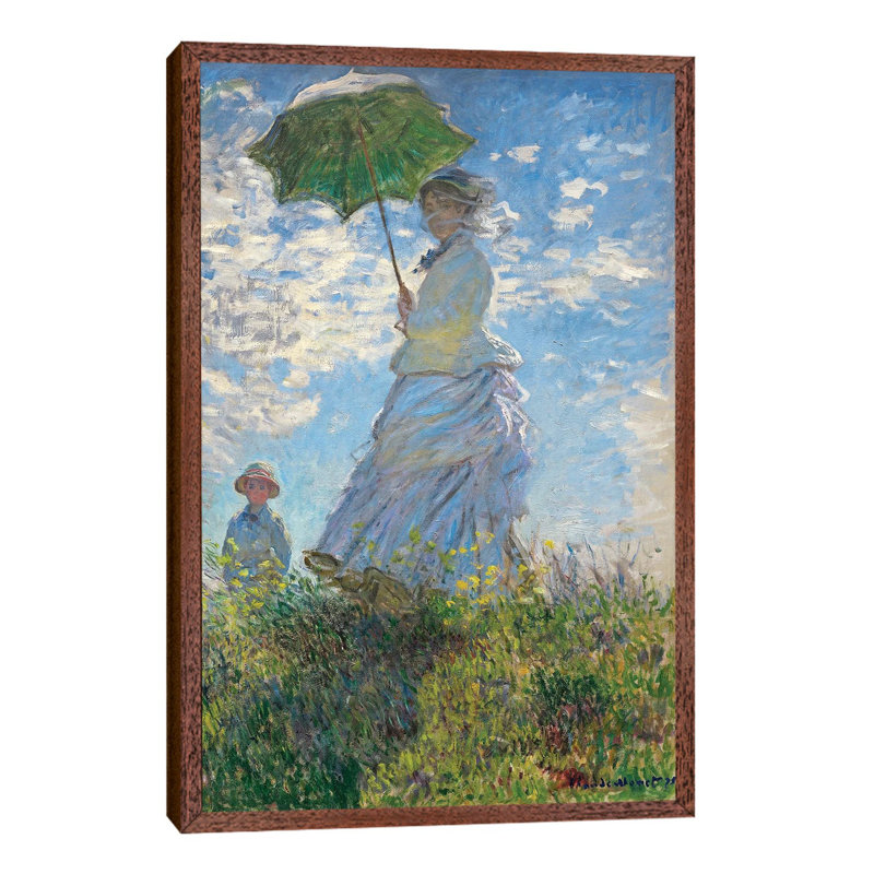 Woman with A Parasol - Madame Monet and Her Son, 1875 by Claude Monet - 1 Piece Painting on Canvas, 66.04 cm H x 45.72 cm W