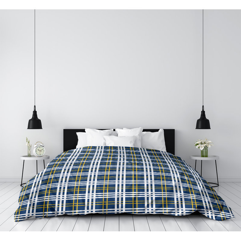 Housse de couette simple flash football Los Angeles, Bleu marine / or / blanc, Housse de couette simple TG, Polyester brossé