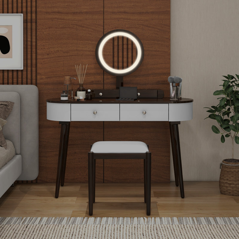 Kiree Vanity, Brown/White