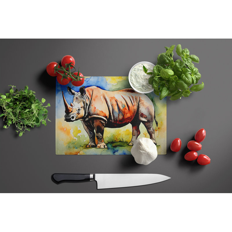 Rhinoceros Glass Cutting Board Large