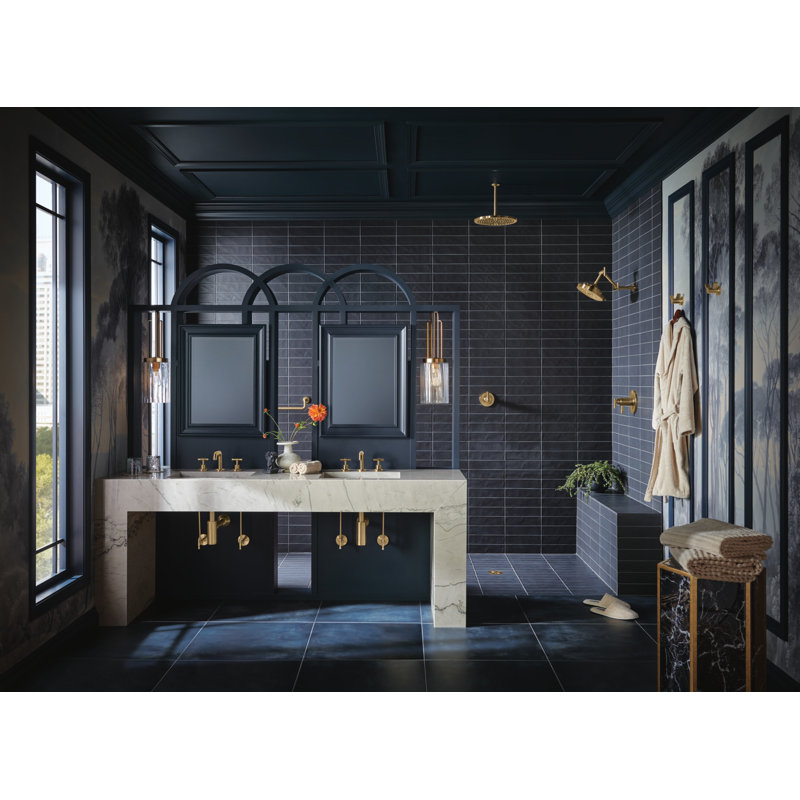 Litze Thermostatic Shower Faucet with TempAssure, Luxe Gold, Lever
