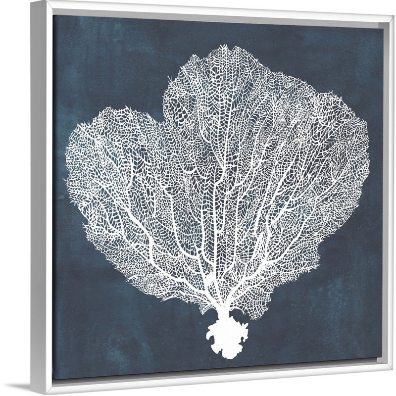 «Inverse Sea Fan I», art mural, Cadre blanc, H 32 po x l 32 po x P 2 po