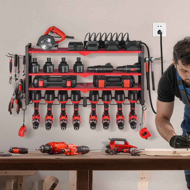 Support de rangement pour outils électriques avec station de charge 4 couches