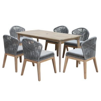Bowery 35" Acacia Patio Dining Set