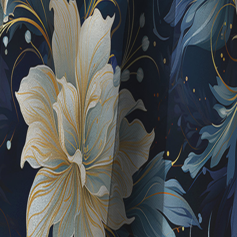 Astral Blue White Damask Radiance III - Damask Curtain - Blackout Damask Curtain - 1 Panels, 52" W x 63" L