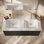 Comptoir de meuble-lavabo double 48 po blanc brillant