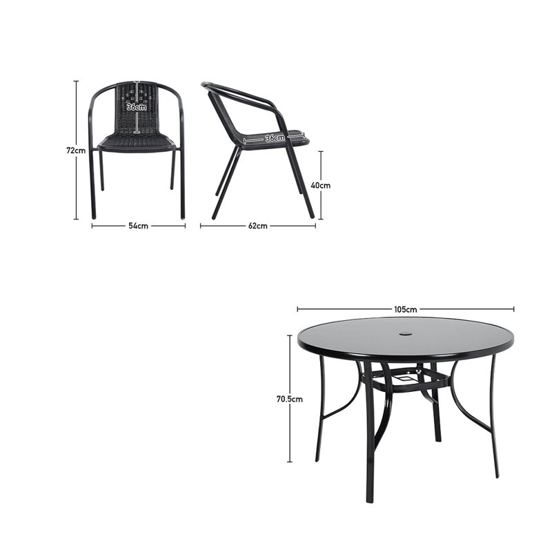 Mclin 4 - Person Patio Dining Set with Round Table , Cushions Included