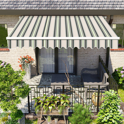 Dakota Fields 250cm W x 200cm D Fabric Cover Retractable Patio Awning