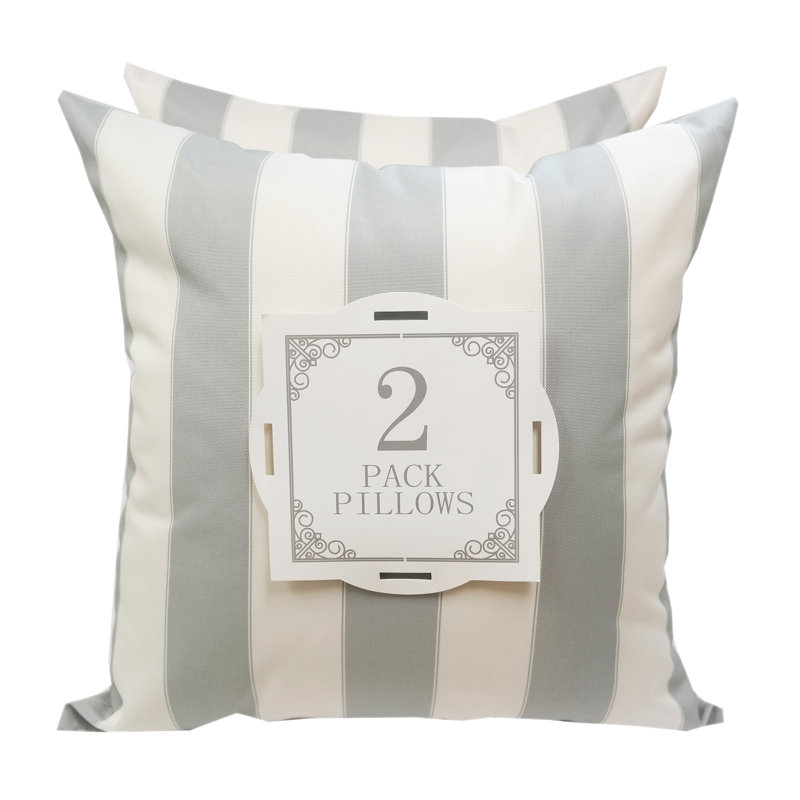 Outdoor Pillow Cover and Insert, Gray, 20" x 20"