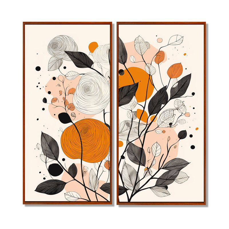 Cheshire - art mural moderne, 20" H x 24" W, Brown, Impression encadrée flottante