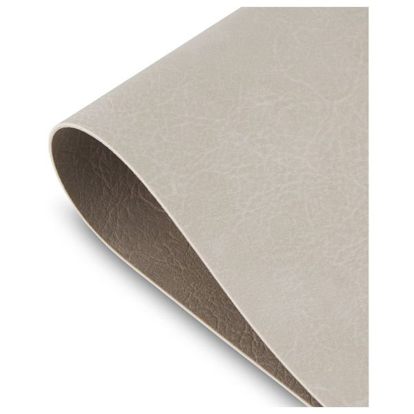 Dainty Home Florence Vegan Leather Reversible 12" x 18" Rectangular Placemat Set, Florence Ivory Taupe