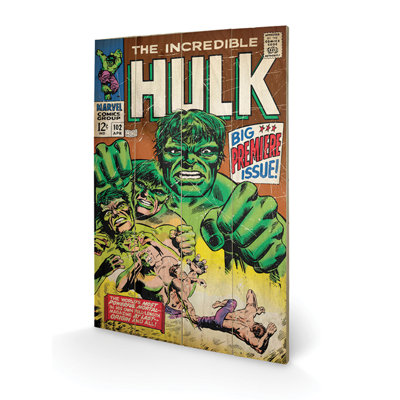 Hulk, Big Issue Vintage Advertisement on Wood