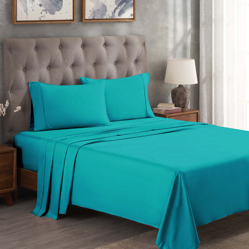 California King Teal Egyptian Cotton Deep Pocket Bed Sheet Set