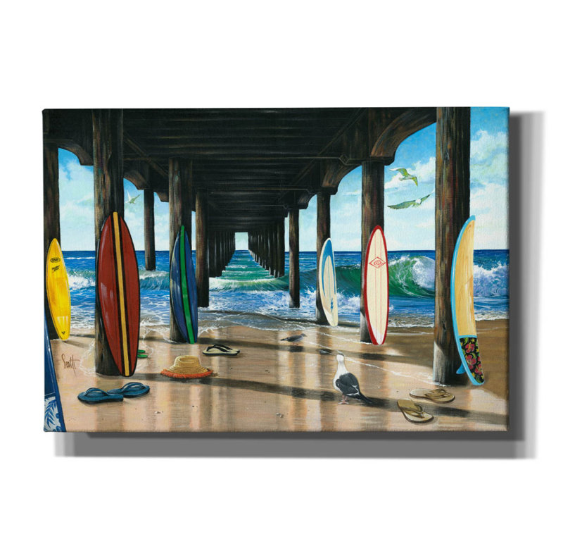 «Pier Group» par Scott Westmoreland, art mural sur toile, H 18 po x l 26 po x P 0,75 po