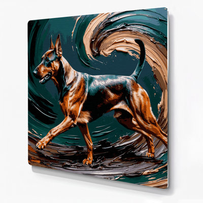 Dogs German Pinscher Blue Metal Wall Art