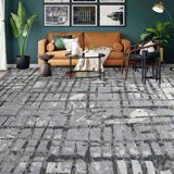 Windsom Abstract Area Rug in Sliver/Charcoal