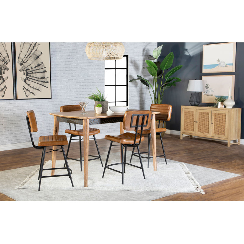 Elegant Design - Tehilah 5-Piece Counter Dining Set Sheesham And Camel