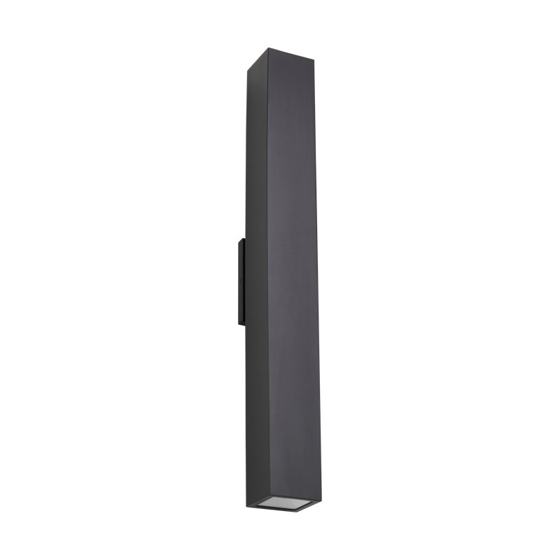 Sean Lavin Pressa 2-light outdoor square extra large wall sconce light in black finish, Black