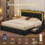Structure de lit beige avec 5 tiroirs de rangement XL-1902024467-1901306377