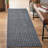 Runner Rug Hallway Non Slip Rubber Back Custom Size As Carpet Doormat Throw Rug Grey Striped-1605794310