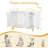 Cat Litter Box Enclosure Enclosed, Hidden Litter Box Cabinet Furniture with Storage, Wooden Indoor Cat House Large, Modern End Table for Living Room Entryway, White and Gold-1208479952-1208479958