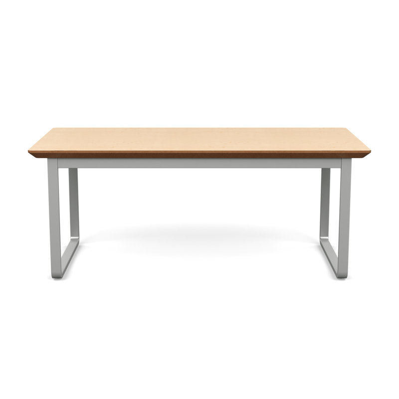 Table basse en métal Gansett, Chêne naturel, Argent