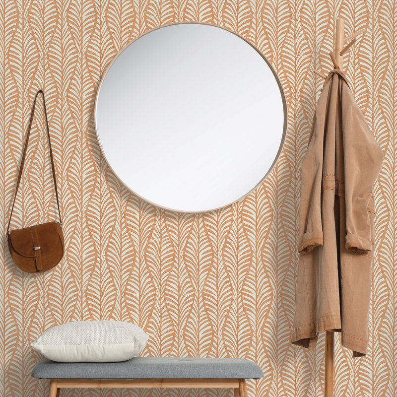 Philpott 16.5' L x 20.5" W Peel and Stick Wallpaper Roll, Orange