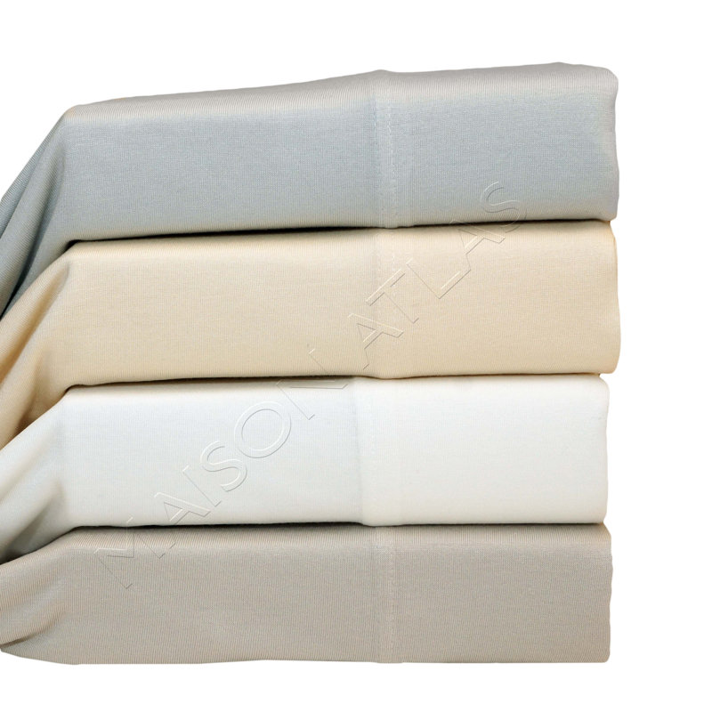 TENCEL Jersey Knit Solid Colour Sheet Set, Twin, White
