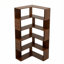 Bibliothèque en coin à 6 niveaux, bibliothèque en L de 66 po de hauteur avec chicane, bibliothèque en bois avec tablettes ouvertes