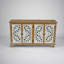 Armoire décorative avec 4 portes, buffet de style campagnard, crédence moderne avec portes florales sculptées pour différentes pièces