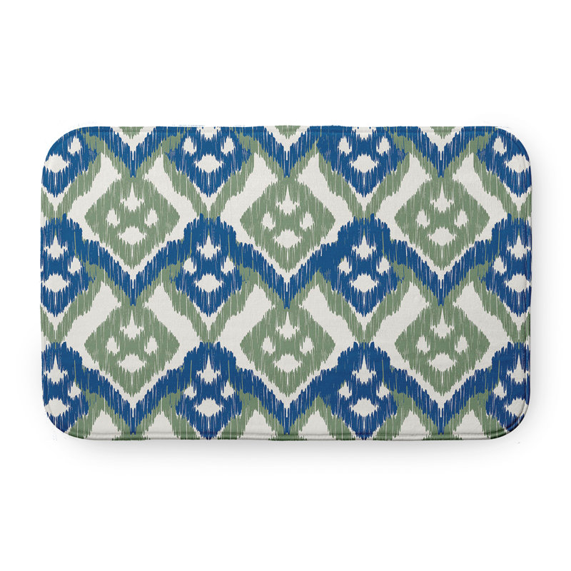 Tapis de bain Hipster, L 17 po x L 24 po, Bleu / vert
